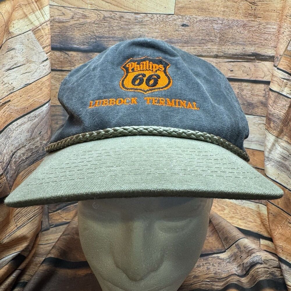Phillips 66 Lubbock Terminal Rope Hat Snapback Adjustable Cap Workwear Gas Oil